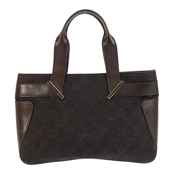 Gucci Brown GG Canvas Leather Mini Tote Bag